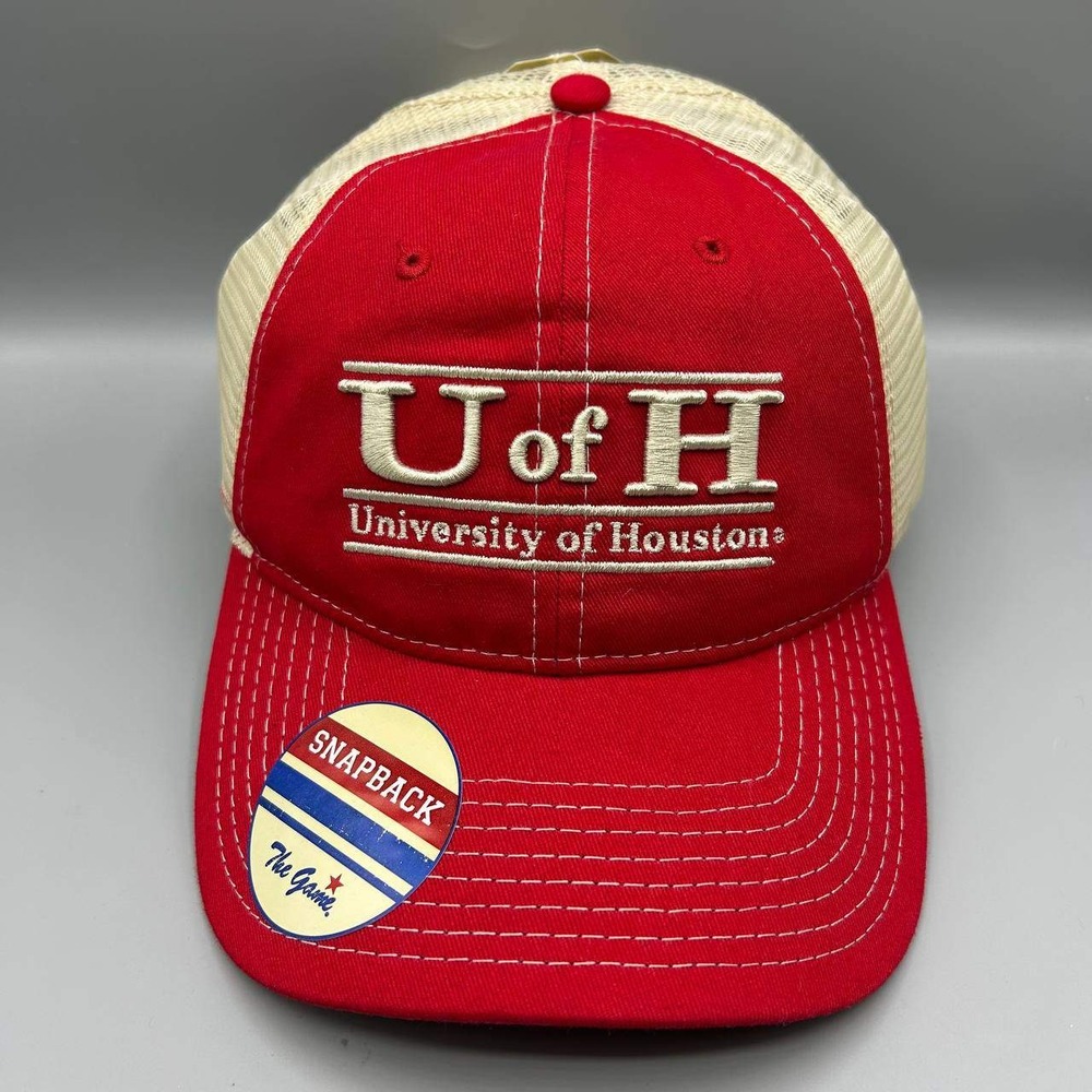 Vintage‎ Houston Cougars Trucker Hat Men Red NCAA The Game Snap Back Cap New